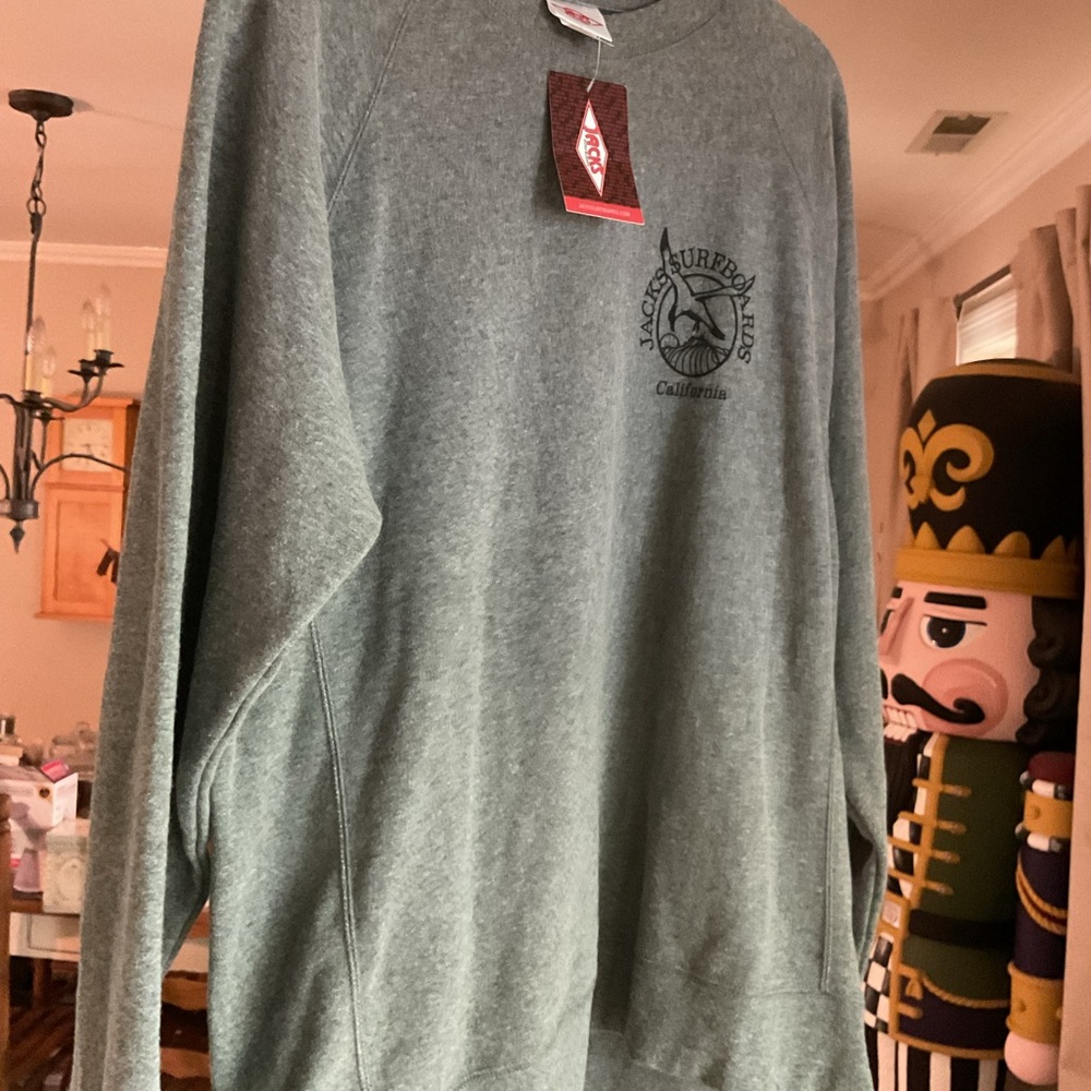 NWT Jack's Surfboards California Seagull Heather Grey Crewneck Sweatshirt XL